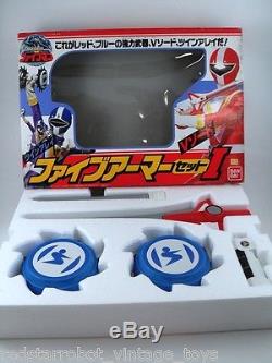 1990 Bandai Sentai Fiveman Five Red Blue Weapon Set NMIB Power Rangers Cosplay