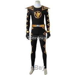 AbareBlack Cosplay Jumpsuit Outfit Power Rangers Dino Thunder Costume Black Set