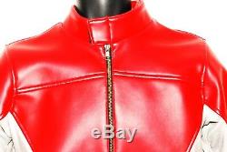 Aniki Cosplay Red Buster Power Rangers Beast Morphers Red Ranger Leather Jacket