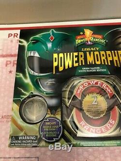 Bandai Mighty Morphin Power Rangers Legacy Green & White Ranger Morpher COSPLAY