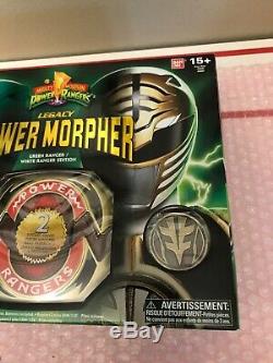 Bandai Mighty Morphin Power Rangers Legacy Green & White Ranger Morpher COSPLAY