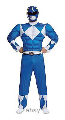 Blue Ranger Mighty Morphin Power Rangers Fancy Dress Up Halloween Adult Costume
