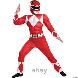 Boy's Red Power Ranger Muscle Costume Mighty Morphin