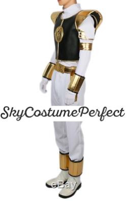 CUSTOM MADE! FREE WW SHIP Mighty Morphin Power Ranger White Tiger Cosplay BOOTS
