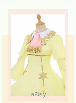 Card Captor SAKURA Transparent Card Dress Stars Fighting Yellow Cosplay Costumes