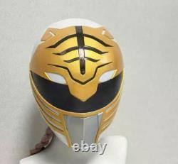 Dinosaur Sentai Power Rangers White Ranger Mask Atrak Cosplay #9f4f88