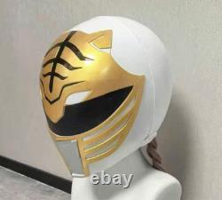 Dinosaur Sentai Power Rangers White Ranger Mask Atrak Cosplay #9f4f88