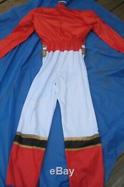 Disguise Red Power Rangers MegaForce Costume Cosplay Jumpsuit Child Size Med 7-8