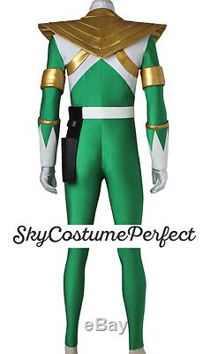 FREE WORLD W SHIP Mighty Morphin Power Ranger Green Dragon Costume Cosplay SET