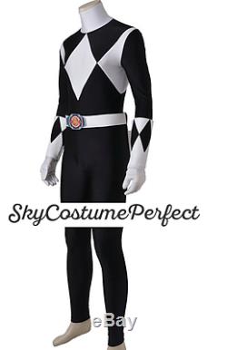 FREE WW SHIP Mighty Morphin Power Ranger Black Mammoth Costume Cosplay SET