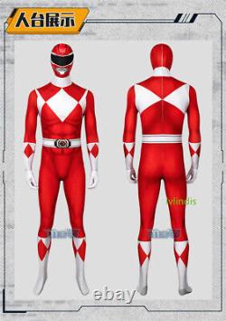 For Mighty Morphin Power Rangers Jason Red Ranger Costume Men Jumpsuits Cosplay