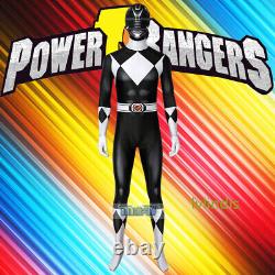 For Mighty Morphin Power Rangers Zack Black Ranger Costume Men Jumpsuits Cosplay