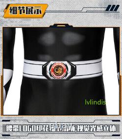 For Mighty Morphin Power Rangers Zack Black Ranger Costume Men Jumpsuits Cosplay