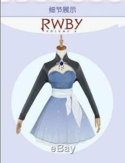 Free shipping RWBY Vol. 4 White Weiss Schnee Cosplay Costume Dress