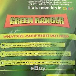 Green Power Rangers Morphsuit Adult Large Halloween Costume Cosplay Fandom New