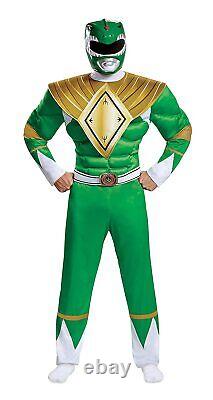 Green Ranger Mighty Morphin Power Rangers Fancy Dress Halloween Adult Costume