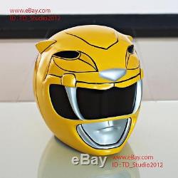 Halloween Costume Cosplay Mask Mighty Morphin Yellow Power Ranger Helmet PR17