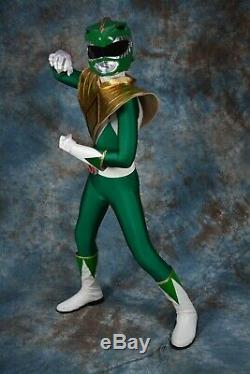 Kids Green Mighty Morphin Power Ranger Cosplay Costume, Helmet and Armor Tommy