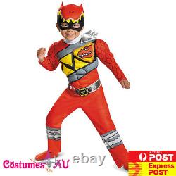 Kids Power Rangers Costume Red Ranger Dino Charge Boys Superhero Child Cosplay