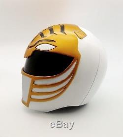 Life size MIGHTY MORPHIN WHITE TIGER POWER RANGERS COSTUME HELMET COSPLAY MMPR