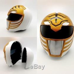 Life size MIGHTY MORPHIN WHITE TIGER POWER RANGERS COSTUME HELMET COSPLAY MMPR