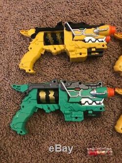 Lot Of 4 Power Rangers Deluxe Dino Charge Morpher Cosplay Gun with Trex Charger