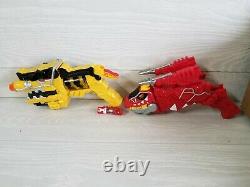 Lot of 2 Dino Charge Morphers Red and Yellow MMPR Cosplay TRex Charger