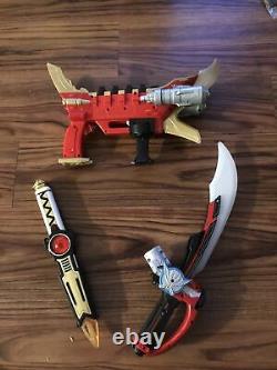 Lot of 3 Dino Charge Morphers Sword Saber Red Gun Charge MMPR Cosplay Toys