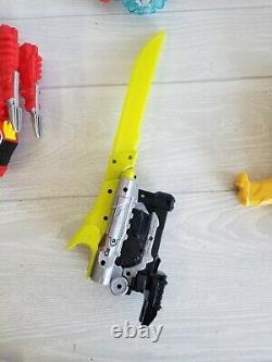 Lot of 4 Dino Charge Morphers Sword Saber Red Yellow Charge MMPR Cosplay Toys