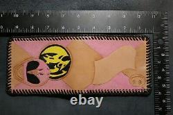 MAKE AN OFFER! Pink Power Ranger leather wallet One of a Kind Hand Tooled
