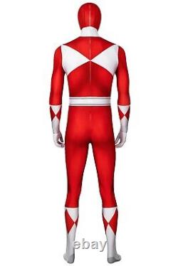 MMPR Red Ranger Suit Costume Cosplay Jumpsuit