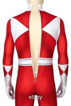 MMPR Red Ranger Suit Costume Cosplay Jumpsuit