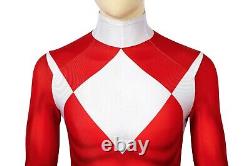 MMPR Red Ranger Suit Costume Cosplay Jumpsuit