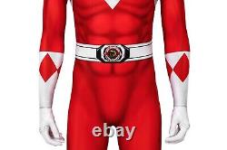 MMPR Red Ranger Suit Costume Cosplay Jumpsuit