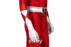 MMPR Red Ranger Suit Costume Cosplay Jumpsuit