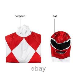 MMPR Red Ranger Suit Costume Cosplay Jumpsuit