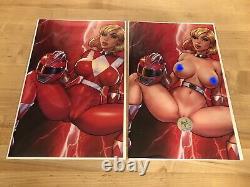 M House Comics Melinda Red Power Ranger Cosplay Virgin Naughty & Nice Cover Set
