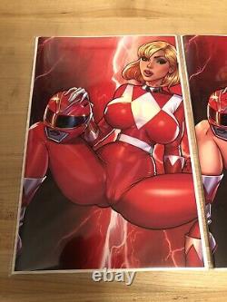 M House Comics Melinda Red Power Ranger Cosplay Virgin Naughty & Nice Cover Set