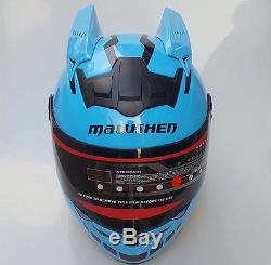 Mask Rider, Power Ranger Stlye Cosplay Motorcycle Helmet Full Face Bikers Blue