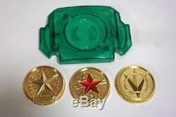 Master Morpher Green Lens & Set of 3 Power Gold Coins Ranger Cosplay Prop