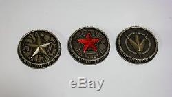 Master Morpher Green Lens & Set of 3 Power Weathered Coins Ranger Cosplay Prop