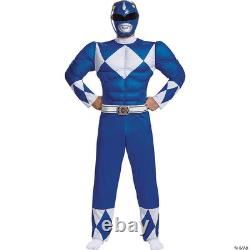 Men's Blue Ranger Classic Muscle Costume Mighty Morphin