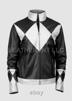 Men's Power Rangers Classic Halloween Cosplay Costume Genuine Leather Jacket