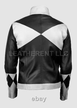 Men's Power Rangers Classic Halloween Cosplay Costume Genuine Leather Jacket