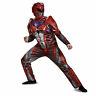 Mens DELUXE Mighty Morphin Red Power Ranger Movie Suit Mask Cosplay Costume M XL