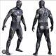 Mens black ninja Zentai Skinsuit Jump Suit Spandex Cosplay Costume 2XL