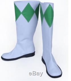 Mighty Morphin Green Power Rangers Green Dragon Ranger Cosplay Shoes