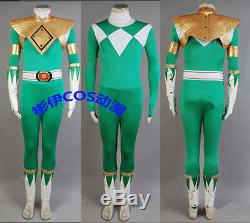Mighty Morphin Power Ranger Burai Zyurange Green Cosplay Costume Any Size