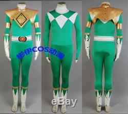 Mighty Morphin Power Ranger Burai Zyurange Green Cosplay Costume Any Size