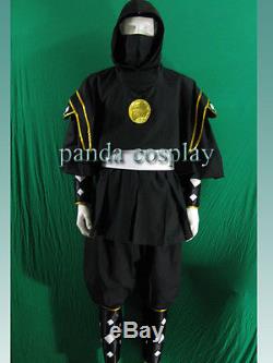 Mighty Morphin Power Rangers Black Ninjetti Ninja Ranger Cosplay Costume